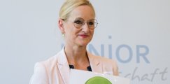Sandra Stenger, bbw-Vorstandsvorsitzende beim JUNIOR Landeswettbewerb.