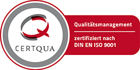 Logo von CERTQUA Qualitätsmanagement zertifiziert nach DIN EN ISO 9001