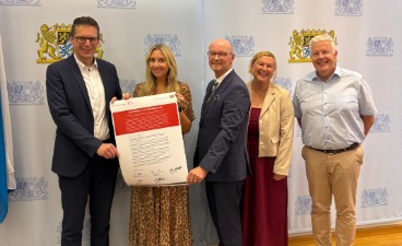 von links: Hubert Altschäffl, Anna Stolz MdL, Thomas Unger, Pia Schwarz, Michael Mötter